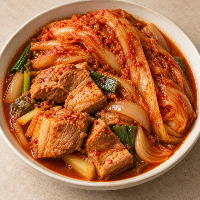 돼지고기 김치찜 완성 예시