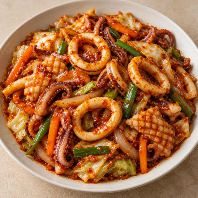 Spicy Stir-fried Squid serving suggestion