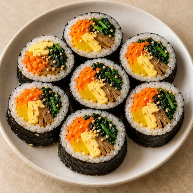 채소 달걀김밥 완성 예시
