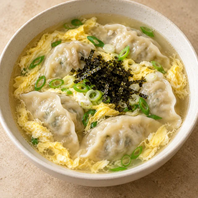 만둣국 완성 예시