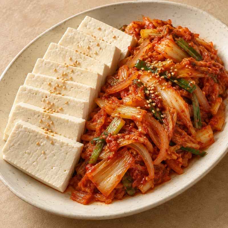 두부김치 완성 예시