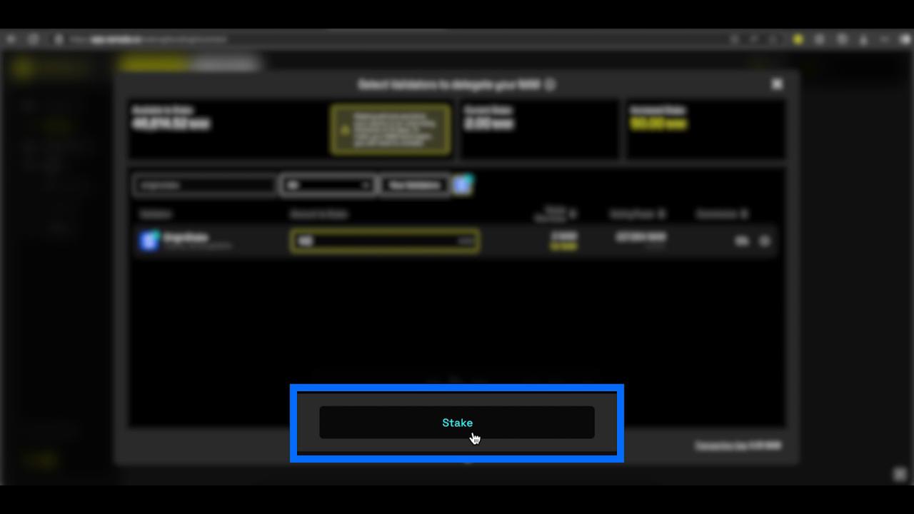 Click Stake Button