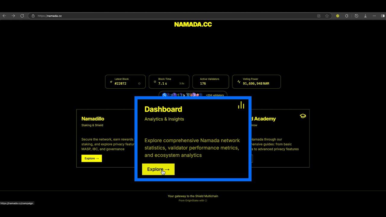 Navigate to Dashboard