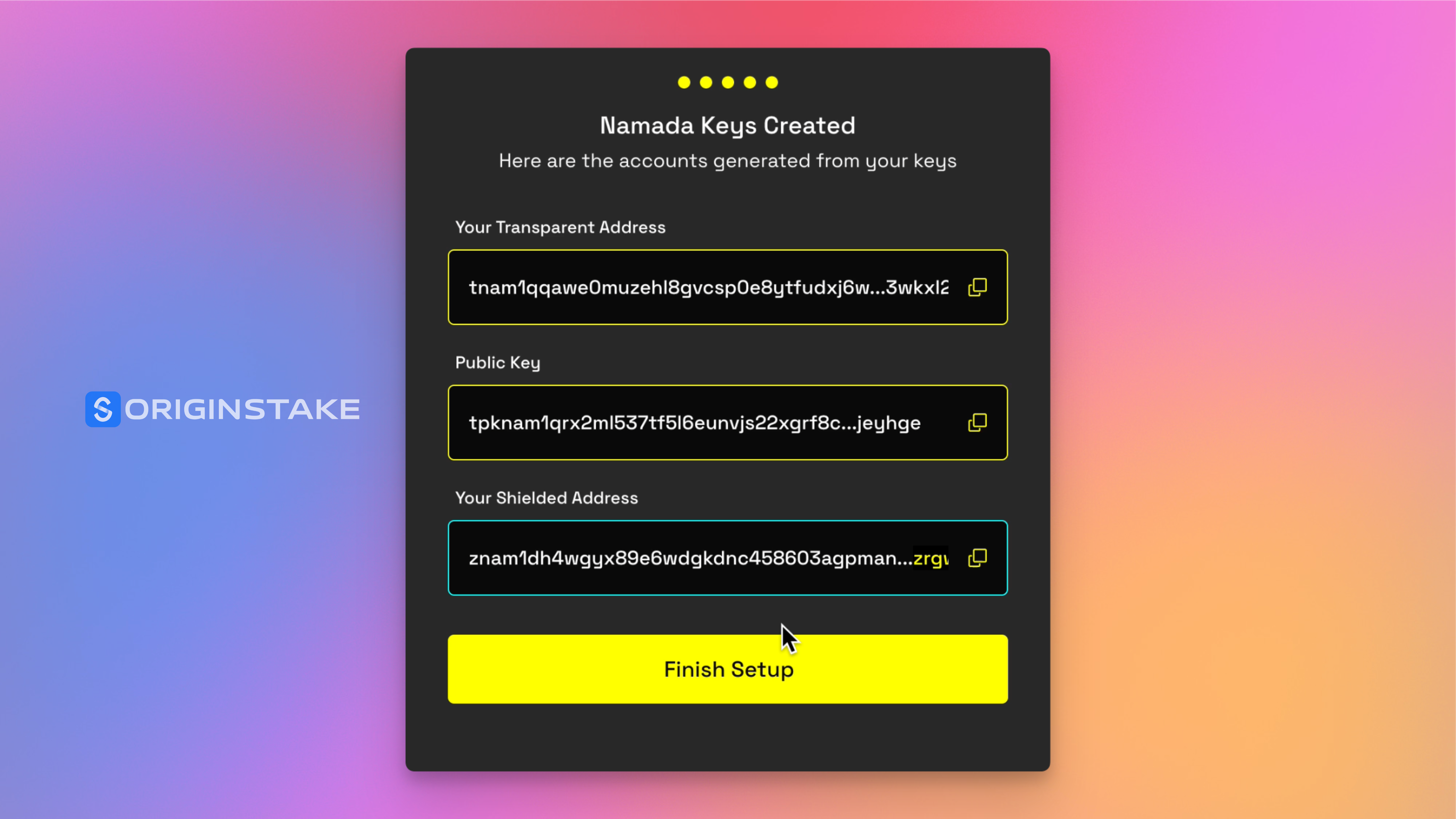 Complete the Wallet Setup