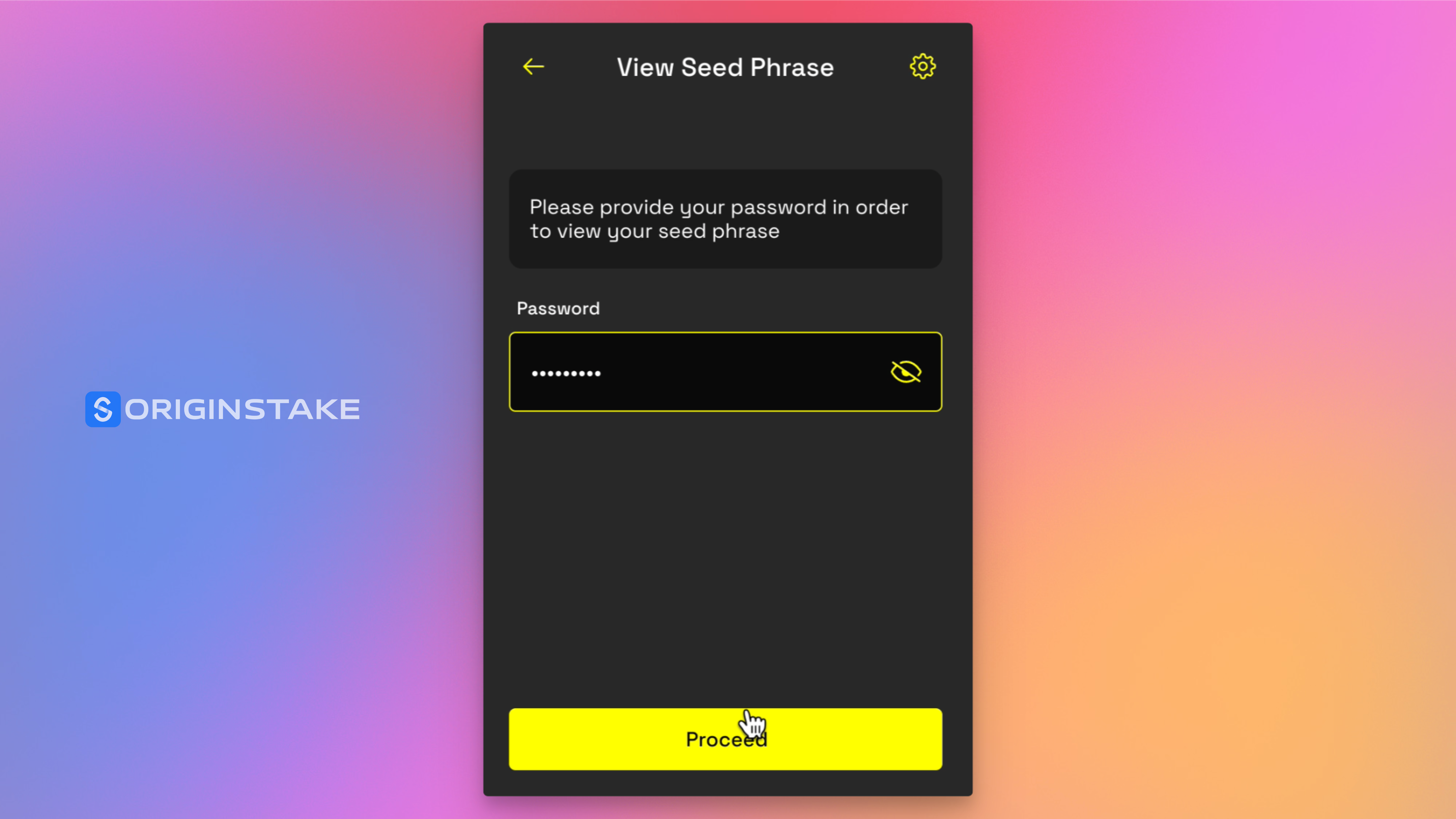 Enter Password to View Seed Phrase
