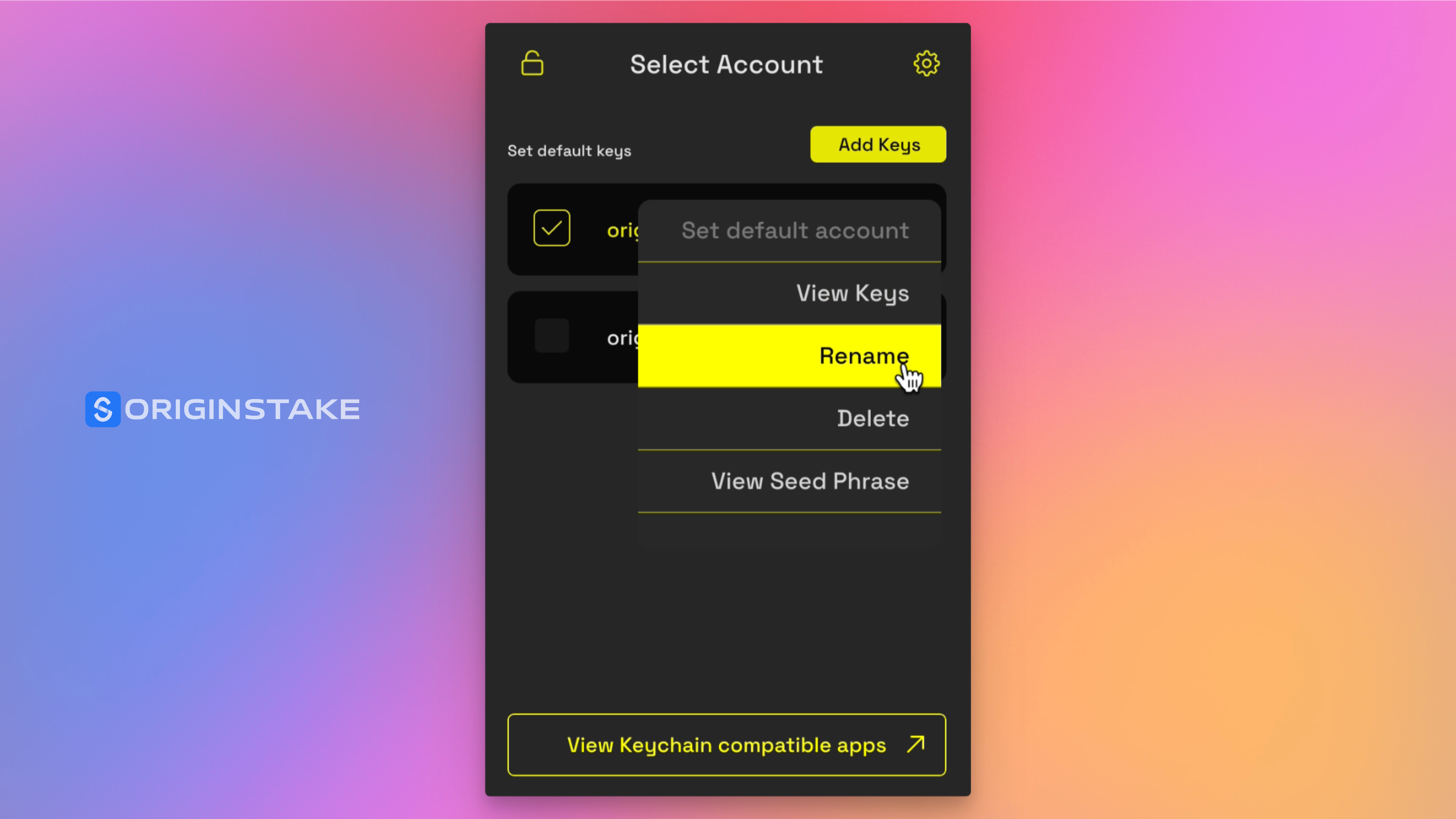 Select Rename Option