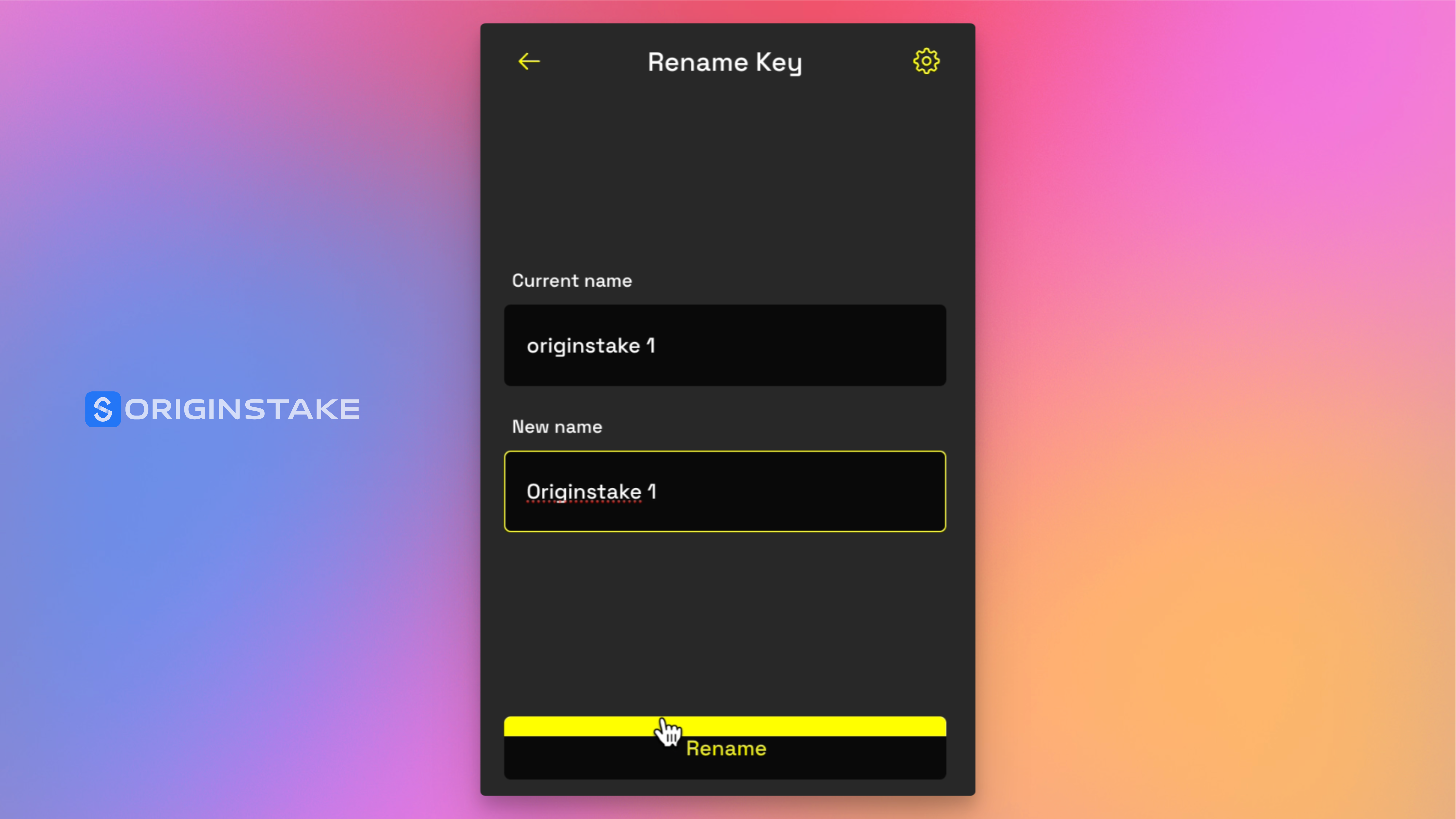 Enter New Wallet Name