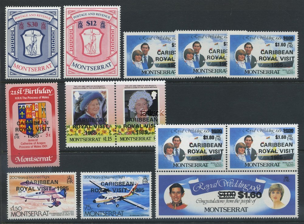 Montserrat stamps: 575-76, 650/56. ** Lot 13 stamps 1983-85.
