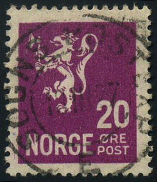 Norway used: NK 0144. SOGNS POSTEXP. E 15.III.1927.  Upright full canc. on 20 ø