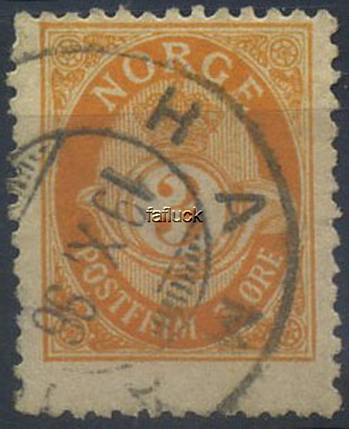 NK 0066. 3 øre Knudsen rough perf.VARIETY