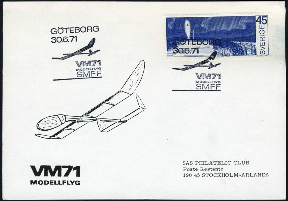 Sweden canc: 1971.06.30. VM71 MODELLFLYG.