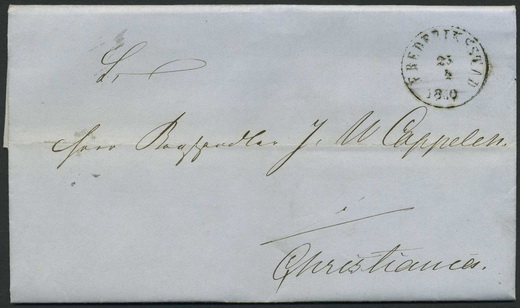 Norway old covers 14: FREDERIKSSSTAD 1860.04.25. Unpaid