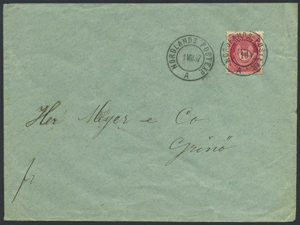 Norway ship mail: 04C 01 NORDLANDS POSTEXP. A 1897.08.