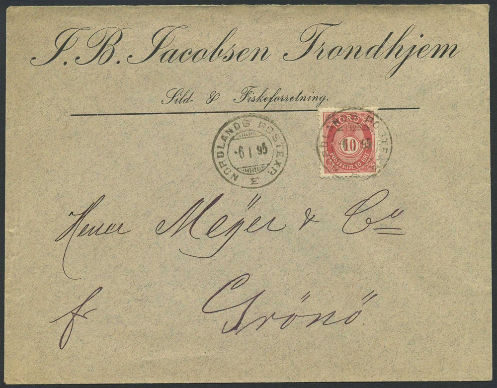 Norway ship mail: 04C 05 NORDLANDS POSTEXP.E 1895.01.