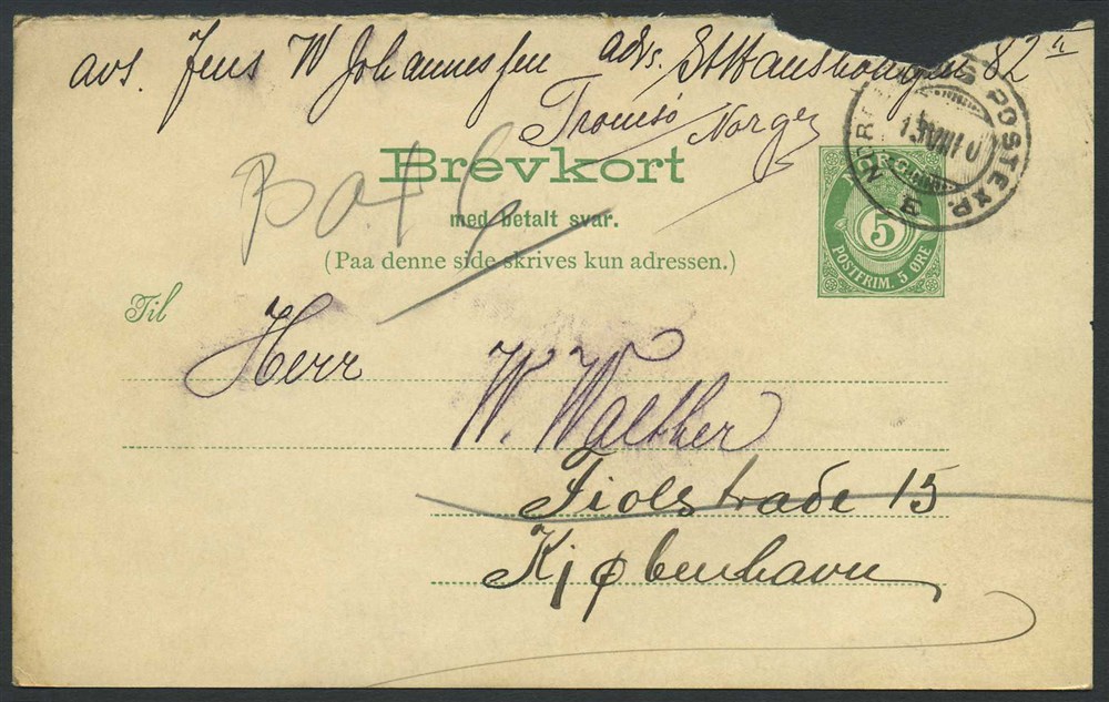 Norway ship mail: 04C 05 NORDLANDS POSTEXP.E 1900.08.