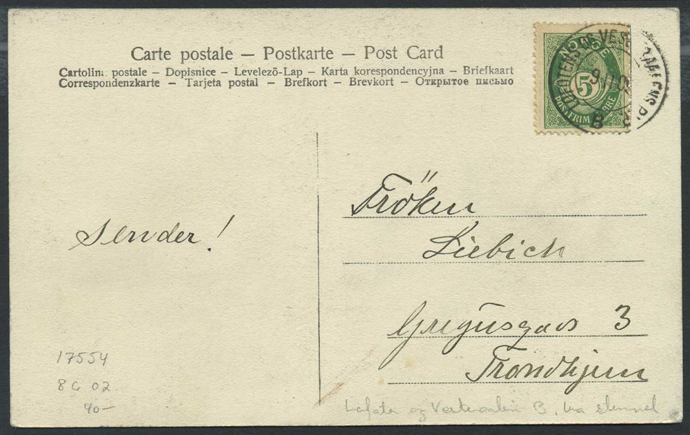 Norway ship mail: 08C 02. LOFOTENS OG VESTERAALENS PXP.