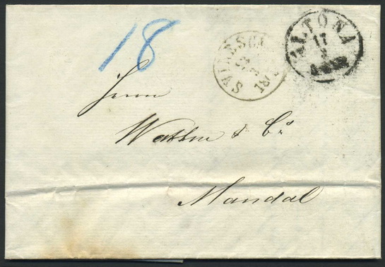 Norway old covers 16: Germany 1863.03.17 to Mandal.
