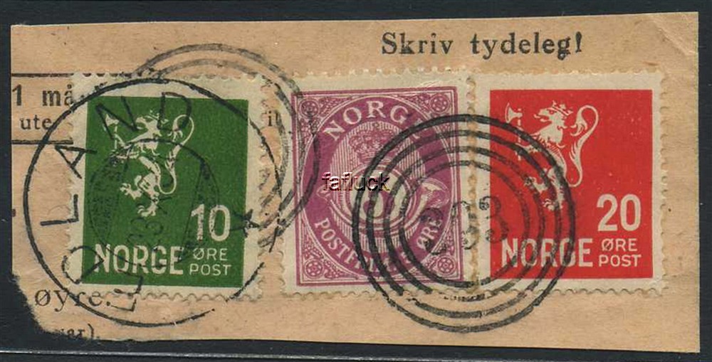 Norway 4-ring: 393 Vaagsli (Vinje/TE) (1899-35)Fine clear strike, NK118,