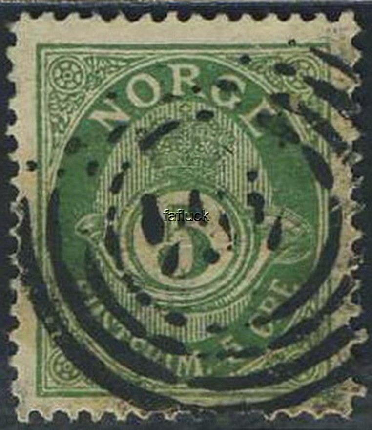 Norway 4-ring: 464 Gjendesheim (Vaage/OP) (1900-13)(1900-1934). Nice inverted