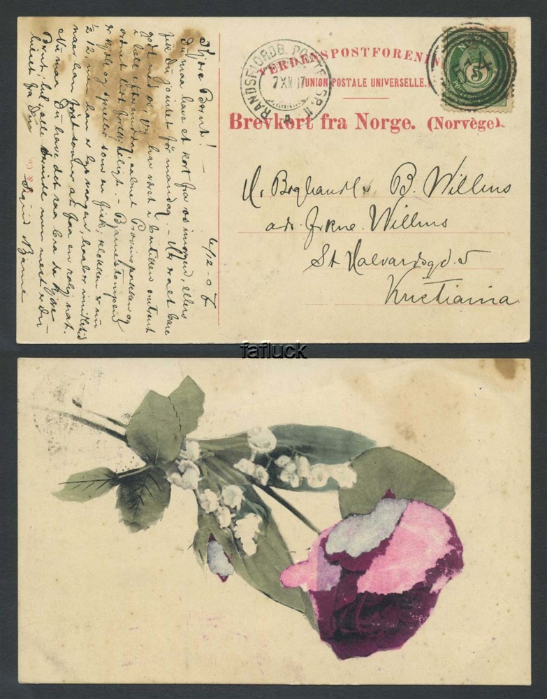 Norway 4-ring: 514 K.berg-Haugesund (t.p.o.) (1900-09)Beautiful diagonal canc.