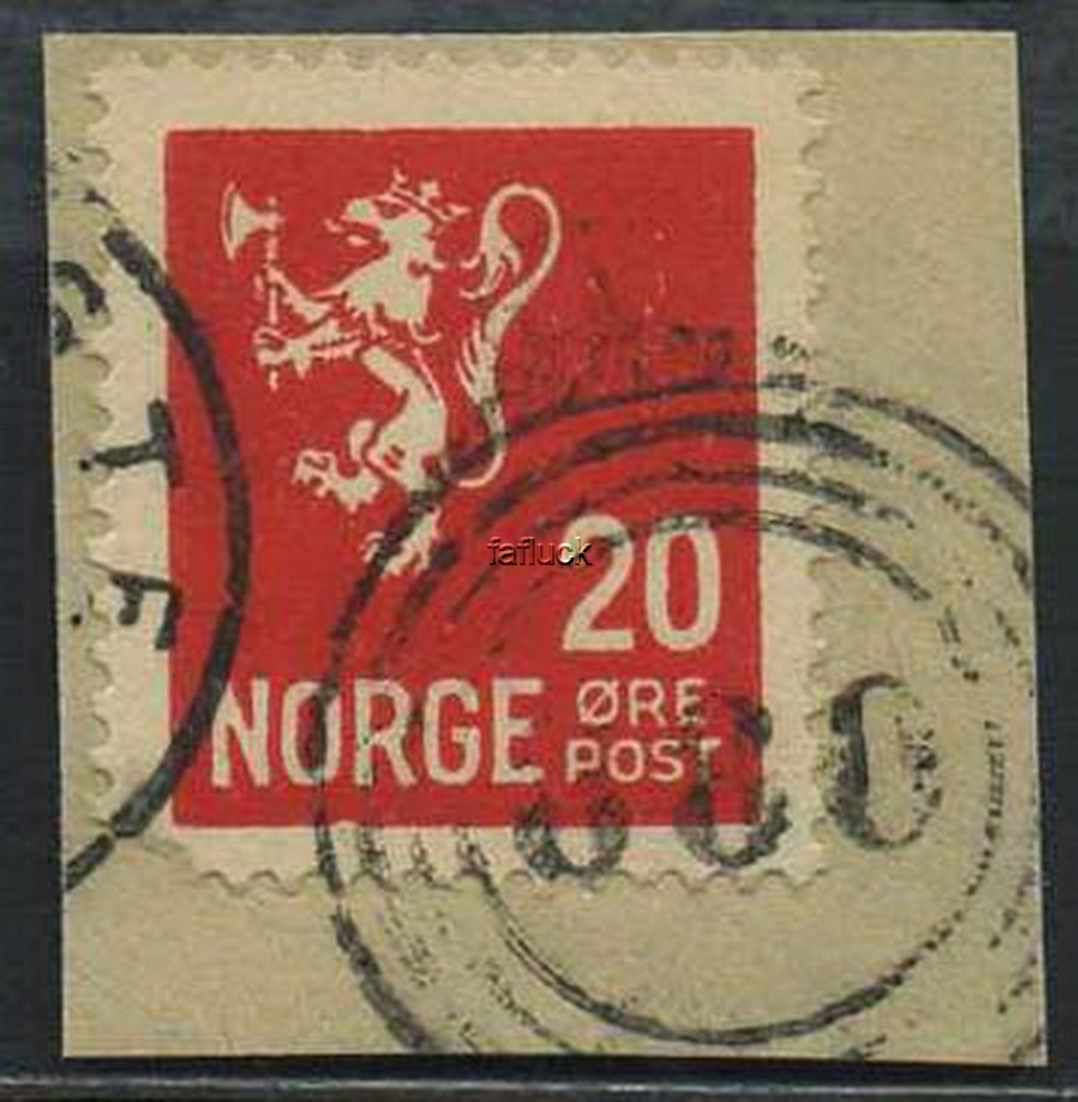 Norway 4-ring: 880 Haugland (Sør-Aurdal/OP) (1928-35) Cancellation on piece,