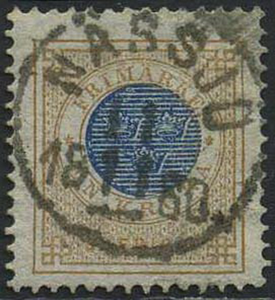 Sweden stamps: 0038b. NÄSSJÖ 1880.11.11. Superb canc.