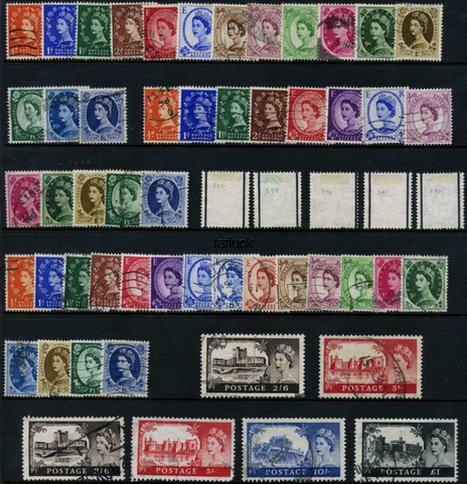England Elisabeth. 0532-86. Issues 1952-59.