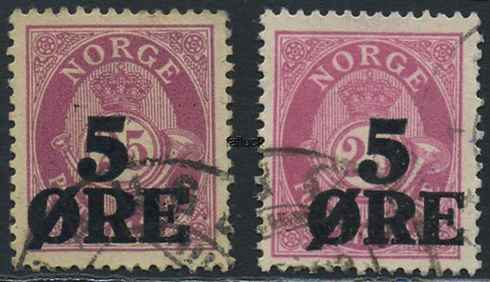Norway varieties: 0117a. 5/25 ø 1922,