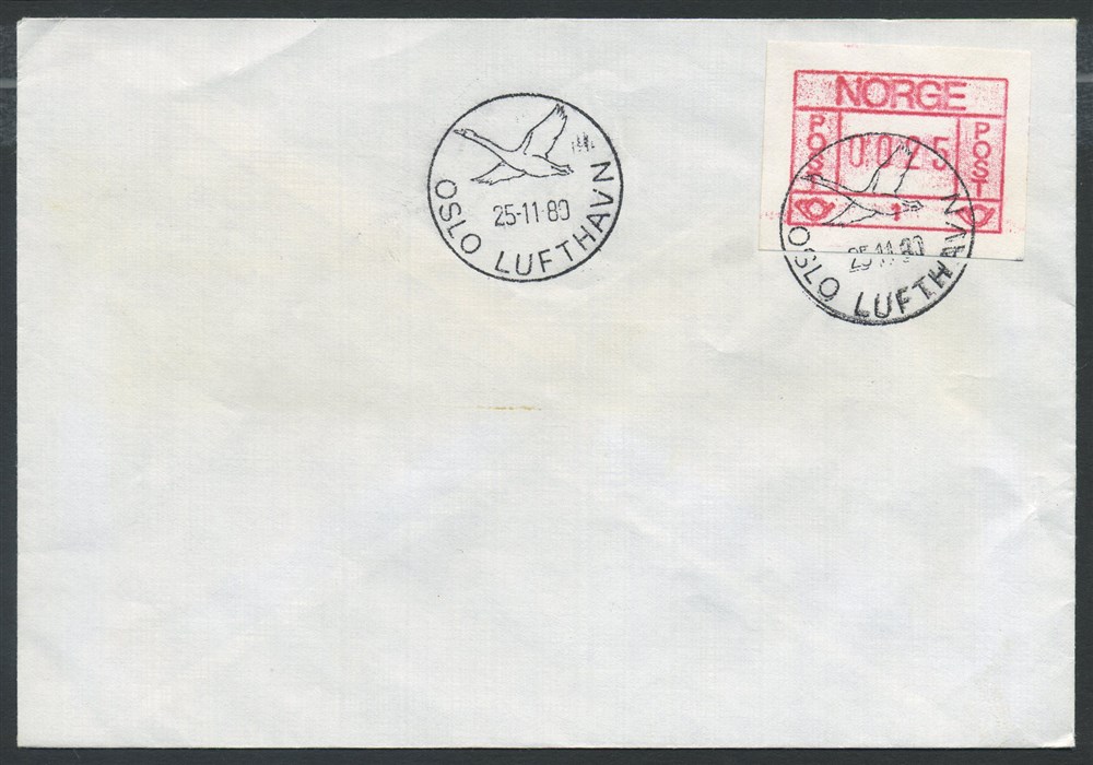 Norway ATM: 01.1by. 025 øre, cover OSLO LUFTHAVN