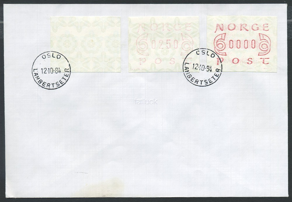 Norway ATM: 02b. 0000 and 0250 øre OSLO/LAMBERTSETER,