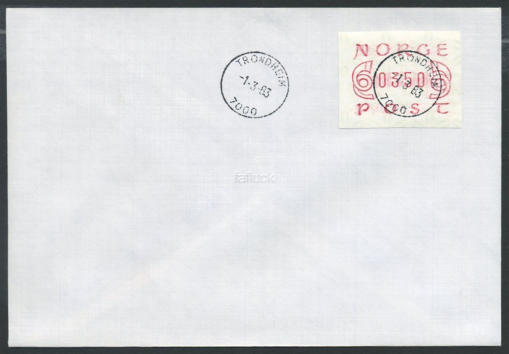 Norway ATM: 02b. 0350 øre, superb TRONDHJEM/7000