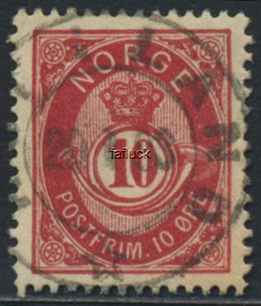 NK 0053 VI. 10 ø 1892, NORDSJØ PXP 1892. 1892.10.13.  Upright full canc.  C/r.