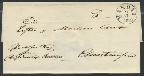 Norway prestamp 11: 32. MANDAL 1850.12.24 (black)