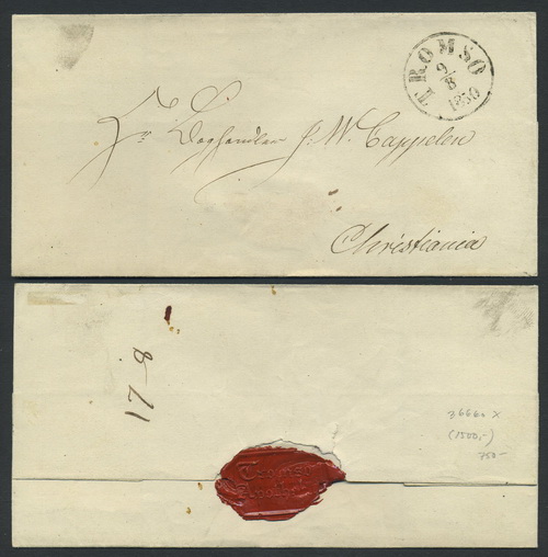 Norway prestamp 11: 42. TROMSØ 1850.08.09 (black)