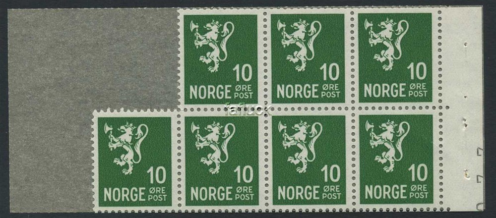 Norway booklet pane: NK 242. ** 10 øre Lion without
