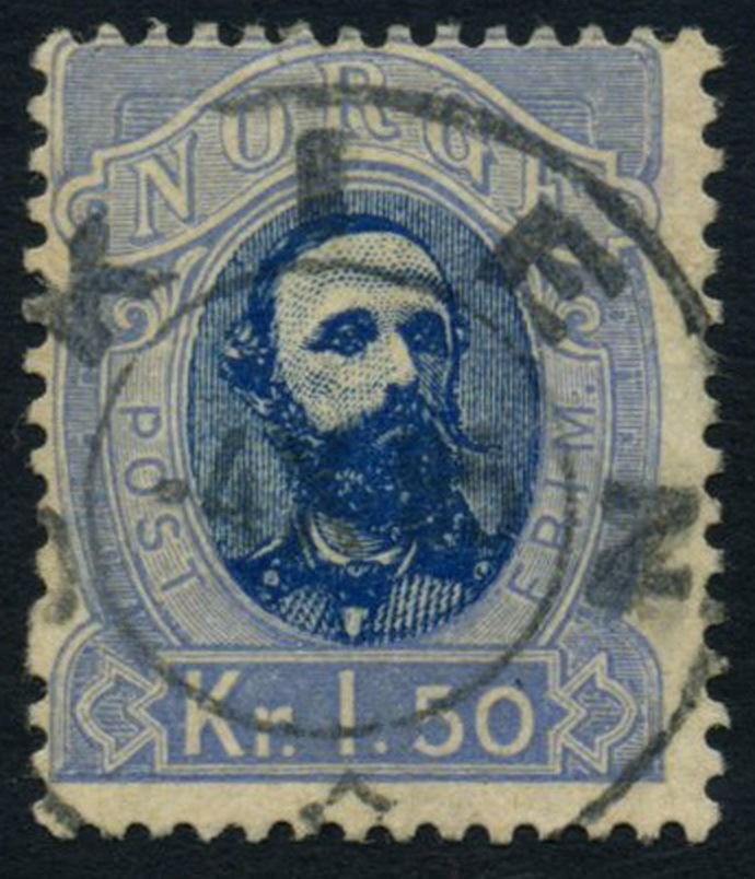 NK 0033. SKIEN 1895.10.04.  Superb canc. Stamp centered upwards.