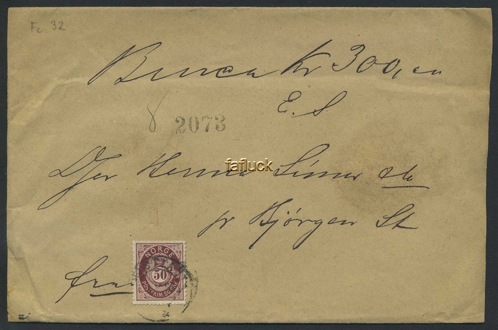 Norway covers: NK 0030. CHRISTIANIA 4.X.87. Money