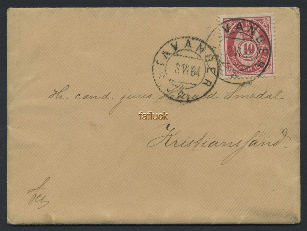 Norway covers: NK 0043a. STAVANGER 3.VI.84. 10 øre