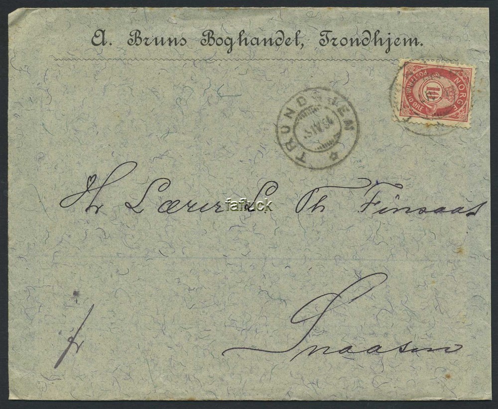 Norway covers: NK 0053 VIII. TRONDHJEM 5.IV.94. 10 øre
