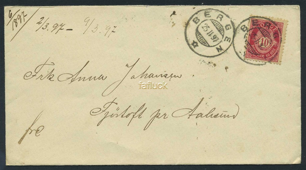 Norway covers: NK 0068. BERGEN 18.III.97. Envelope.