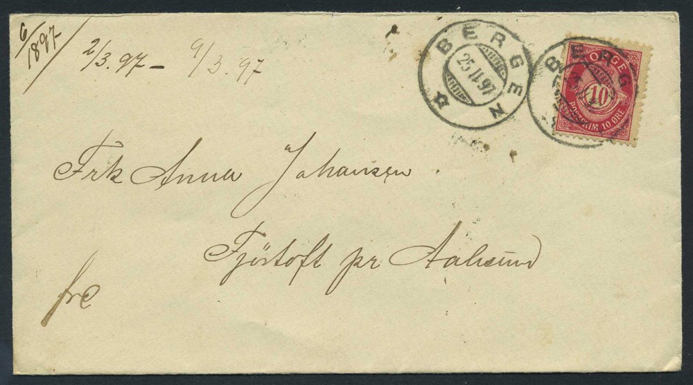 Norway covers: NK 0068. BERGEN 25.II.97. Envelope.