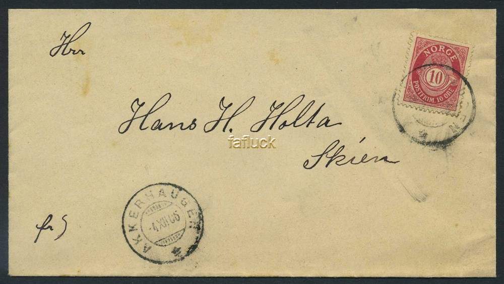 Norway covers: NK 0077 II. AKKERHAUGEN 4.XII.06 (Te).