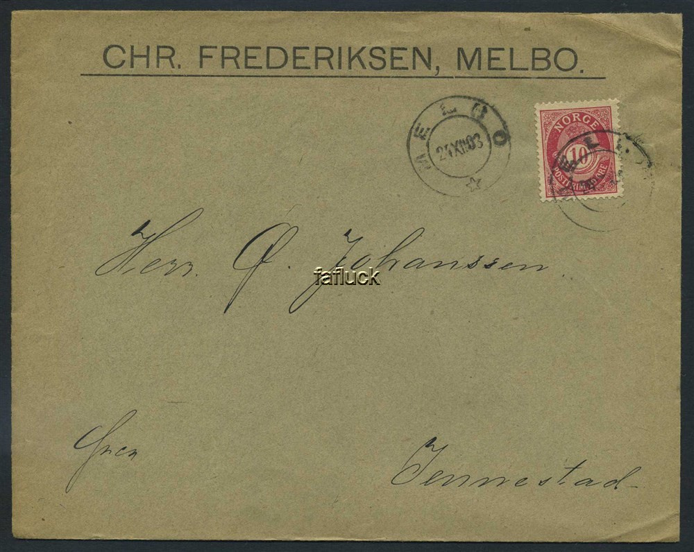 Norway covers: NK 0077 II. MELBO 24.XII.03 (No).