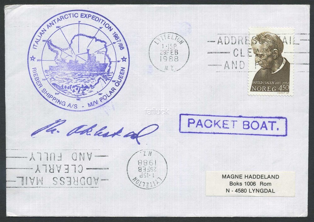 Norway Polar 03: 1988.02.29. ITALIAN ANTARCTIC EXPEDITON 1987/88, RIEBER