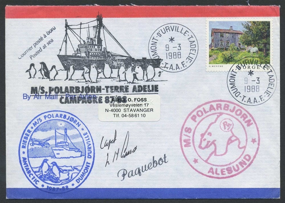 Norway Polar 03: 1988.03.09. M/S POLARBJØRN - TERRE ADELIE CAMPAGNE 87/88