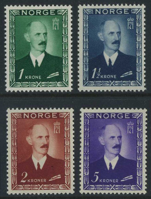NK 0350-53. ** Haakon high values 1946.  Complete set of 4 stamps Mnh.  (SK 673