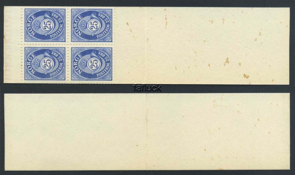 Norway vending machine booklets: AH 11 IA.  Kr.1,00, 1973. 4-block 25 øre