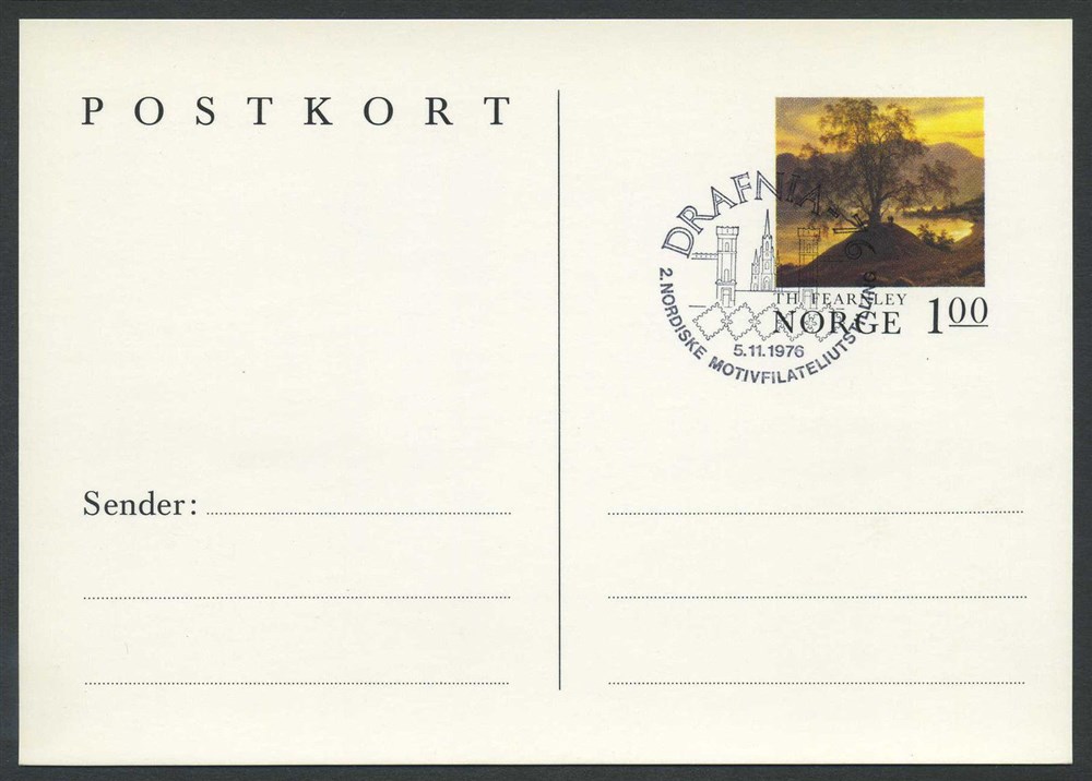 Norway stationaries: BK 170. DRAFNIA-76/2.NORDISKE MOTIVFILATELIUTSTILLING 5.11
