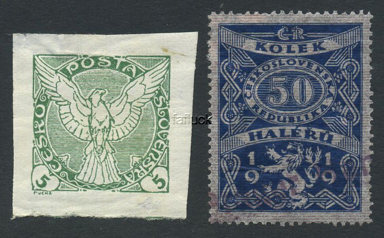 Czechoslovakia revenues. Lot 2 stamps.