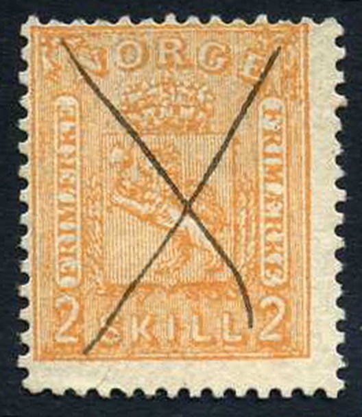 NK 0012. 2 skill 2 cancelled by ink cross.  Centered against upper left corner.